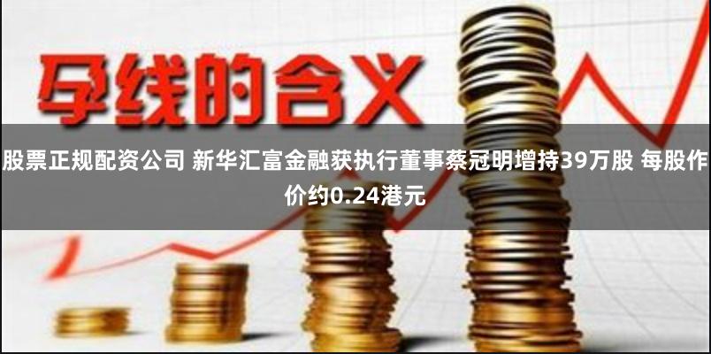 股票正规配资公司 新华汇富金融获执行董事蔡冠明增持39万股 每股作价约0.24港元